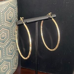 Gold “Textured” Hoop Earrings